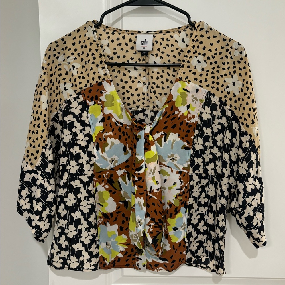 CABI Multi-colored patchwork top